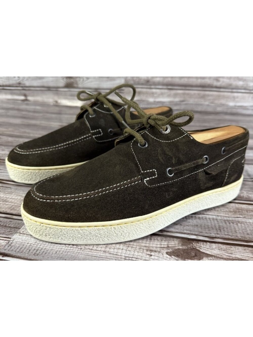 JOHN LOBB Suede PIER BOAT Shoes Size 6 UK 7 US 40 EU Color Green Mspr $1050